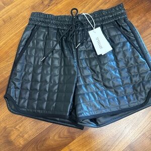 Derek Lam Black High Waist Quilted Shorts